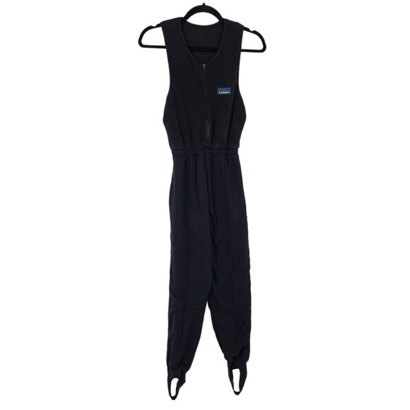 L.L Bean Women's Vintage Stirrup Ski Jumpsuit Black USA Made Size Small - Picture 1 of 5